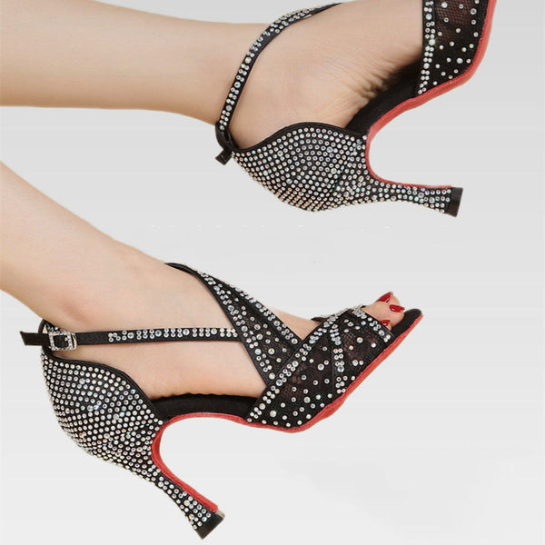 Diamond-Embedded Latin Dancing Shoes Women's Adult