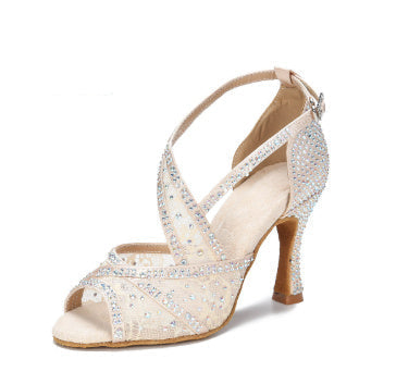 Diamond-Embedded Latin Dancing Shoes Women's Adult