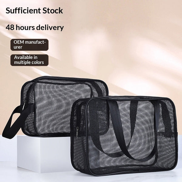 Mens Mesh Toiletry Travel Bag For Bathing Storage